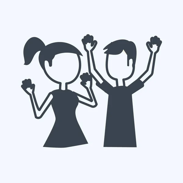 Icon People Celebrating Suitable Party Symbol Glyph Style Simple Design — ストックベクタ