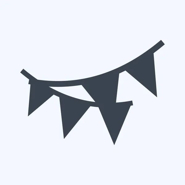 Ikona Party Dekorace Vhodné Pro Stranický Symbol Styl Glyfu Jednoduchý — Stockový vektor