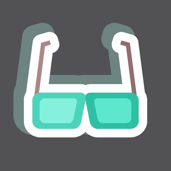 Gafas Adhesivas Adecuado Para Símbolo Del Partido Diseño Simple Editable — Archivo Imágenes Vectoriales