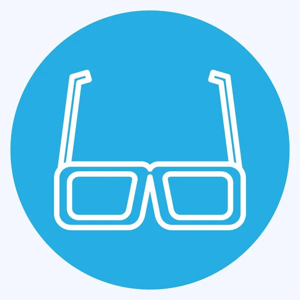 Icon Glasses Suitable Party Symbol Blue Eyes Style Simple Design — Vetor de Stock