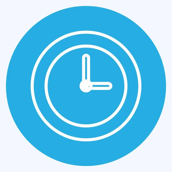 Icône Horloge Approprié Pour Symbole Partie Style Yeux Bleus Conception — Image vectorielle