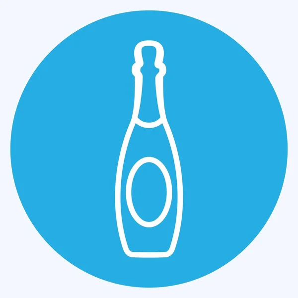 Icon Champagne Suitable Party Symbol Blue Eyes Style Simple Design — Vetor de Stock