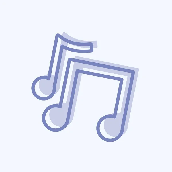 Icon Music Suitable Party Symbol Two Tone Style Simple Design —  Vetores de Stock