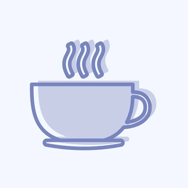Kaffeetasse Icon Vorhanden Geeignet Für Parteisymbole Zwei Ton Stil Einfaches — Stockvektor