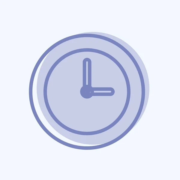 Icon Clock Suitable Party Symbol Two Tone Style Simple Design — Archivo Imágenes Vectoriales