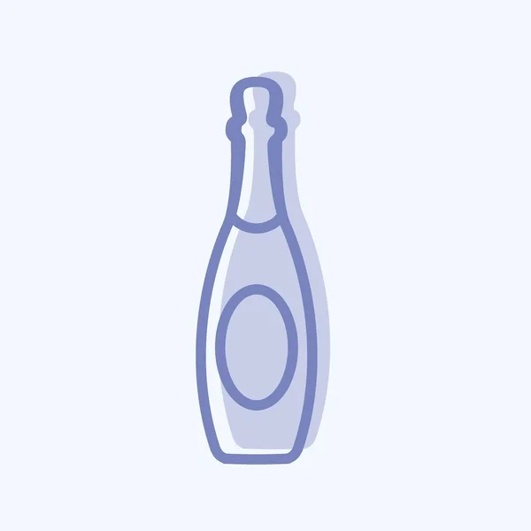 Icon香槟 适合党的标志 双音风格 简单的设计可以编辑 设计模板向量 简单的符号说明 — 图库矢量图片