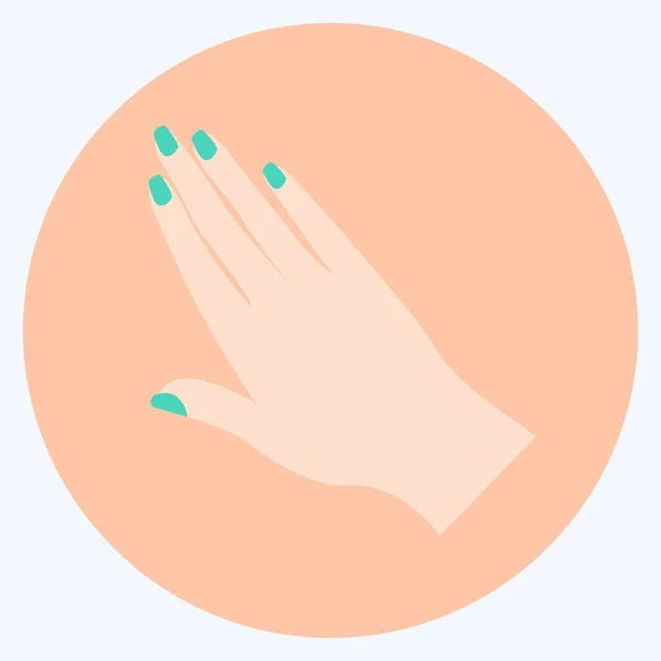 Icon Nailpolish Hand Suitable Beauty Care Symbol Color Mate Style — Stockvektor