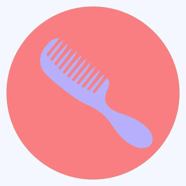 Icon Hairbrush Suitable Beauty Care Symbol Color Mate Style Simple — Stock Vector