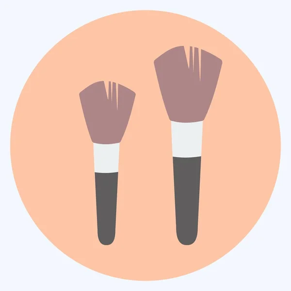 Icon Blushon Brushes Suitable Beauty Care Symbol Color Mate Style — Image vectorielle