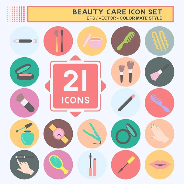 Güzellik ikonu seti. Güzellik sembolü için uygun. renk arkadaşı stili. Basit dizayn edilebilir. tasarım şablonu. Basit gösterim