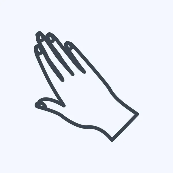 Icon Nailpolish Hand Suitable Beauty Care Symbol Line Style Simple — Stockvektor