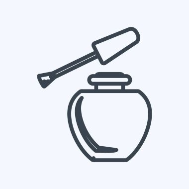 Oje sürme ikonu. Güzellik sembolü için uygun. Sıra tarzı. Basit dizayn edilebilir. tasarım şablonu. Basit gösterim