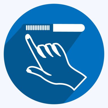 Icon Nail Filer. Güzellik sembolü için uygun. Uzun gölge tarzı. Basit dizayn edilebilir. tasarım şablonu. Basit gösterim