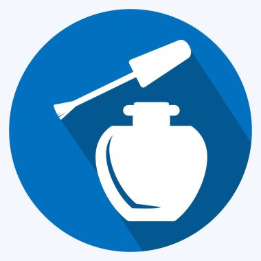 Oje sürme ikonu. Güzellik sembolü için uygun. Uzun gölge tarzı. Basit dizayn edilebilir. tasarım şablonu. Basit gösterim