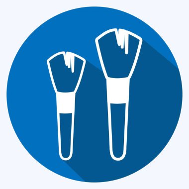 Simge Utangaç Fırçaları. Güzellik sembolü için uygun. Uzun gölge tarzı. Basit dizayn edilebilir. tasarım şablonu. Basit gösterim