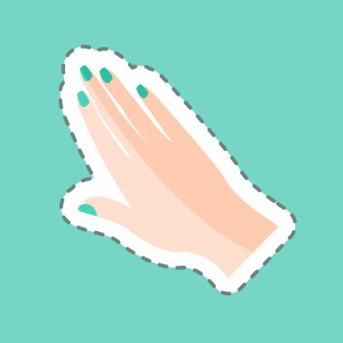 Çıkartma çizgisi El Ojesi 'ni kesti. Güzellik sembolü için uygun. Basit dizayn edilebilir. tasarım şablonu. Basit gösterim