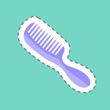 Çıkartma çizgisi saç fırçasını kesti. Güzellik sembolü için uygun. Basit dizayn edilebilir. tasarım şablonu. Basit gösterim