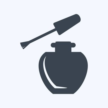 Oje sürme ikonu. Güzellik sembolü için uygun. Kabartma tarzı. Basit dizayn edilebilir. tasarım şablonu. Basit gösterim