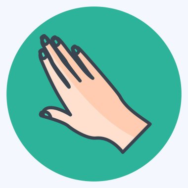 Eline oje sür. Güzellik sembolü için uygun. Düz stil. Basit dizayn edilebilir. tasarım şablonu. Basit gösterim