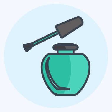 Oje sürme ikonu. Güzellik sembolü için uygun. Düz stil. Basit dizayn edilebilir. tasarım şablonu. Basit gösterim