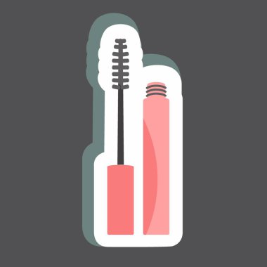 Çıkartmalı Mascara. Güzellik sembolü için uygun. Basit dizayn edilebilir. tasarım şablonu. Basit gösterim