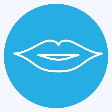 Simge Dudaklar. Güzellik sembolü için uygun. Mavi gözlü. Basit dizayn edilebilir. tasarım şablonu. Basit gösterim