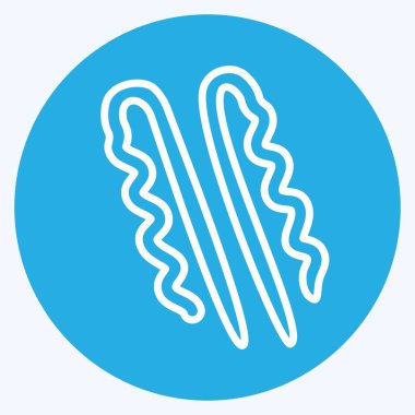 Simge Bobby Pins. Güzellik sembolü için uygun. Mavi gözlü. Basit dizayn edilebilir. tasarım şablonu. Basit gösterim