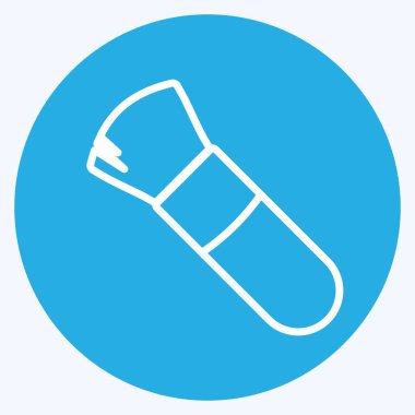 Güzellik sembolü için uygun simge Blushon Fırça 1. Mavi gözlü. Basit dizayn edilebilir. tasarım şablonu. Basit gösterim