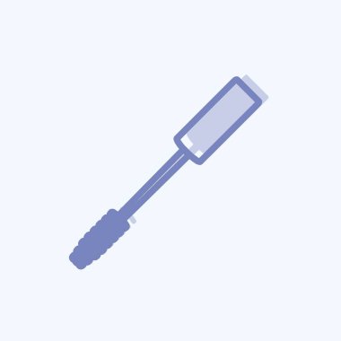 Icon Mascara Fırçası. Güzellik sembolü için uygun. İki ton stili. Basit dizayn edilebilir. tasarım şablonu. Basit gösterim