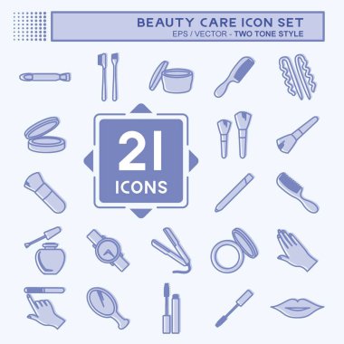 Güzellik ikonu seti. Güzellik sembolü için uygun. İki ton stili. Basit dizayn edilebilir. tasarım şablonu. Basit gösterim