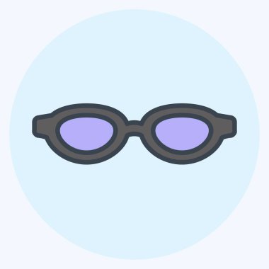 Simge güneş gözlüğü. Erkekler için aksesuar sembolü. renk arkadaşı stili. Basit dizayn edilebilir. tasarım şablonu. Basit gösterim