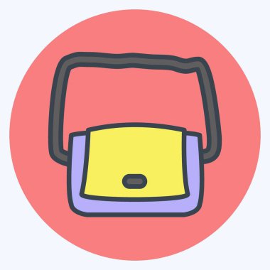 Simge Omuz Torbası. Erkekler için aksesuar sembolü. renk arkadaşı stili. Basit dizayn edilebilir. tasarım şablonu. Basit gösterim