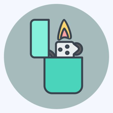 Simge Çakmağı. Erkekler için aksesuar sembolü. renk arkadaşı stili. Basit dizayn edilebilir. tasarım şablonu. Basit gösterim