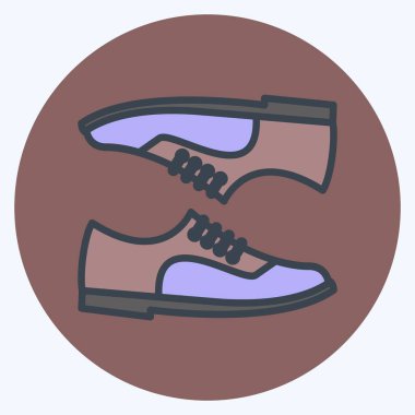 Icon Ayakkabı Çifti. Erkekler için aksesuar sembolü. renk arkadaşı stili. Basit dizayn edilebilir. tasarım şablonu. Basit gösterim