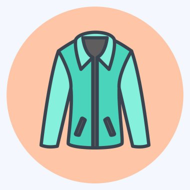 Simge Ceket. Erkekler için aksesuar sembolü. renk arkadaşı stili. Basit dizayn edilebilir. tasarım şablonu. Basit gösterim