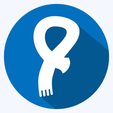 Simge eşarbı. Erkekler için aksesuar sembolü. Uzun gölge tarzı. Basit dizayn edilebilir. tasarım şablonu. Basit gösterim