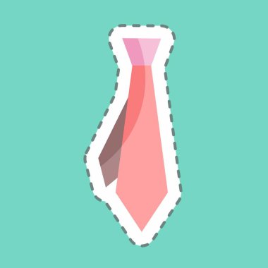 Çıkartma çizgisi kravatı kesti. Erkekler için aksesuar sembolü. Basit dizayn edilebilir. tasarım şablonu. Basit gösterim