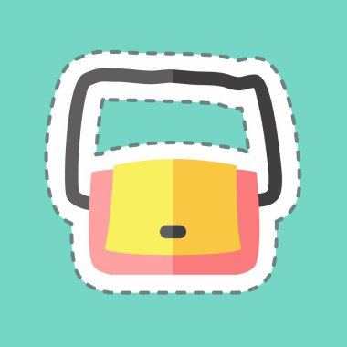 Çıkartma çizgisi Omuz Çantası 'nı kesti. Erkekler için aksesuar sembolü. Basit dizayn edilebilir. tasarım şablonu. Basit gösterim