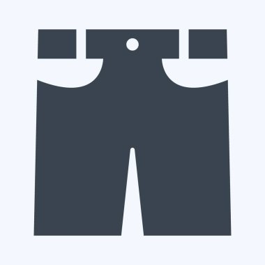 Simge Şortlar. Erkekler için aksesuar sembolü. Kabartma tarzı. Basit dizayn edilebilir. tasarım şablonu. Basit gösterim