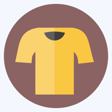 Icon tişörtü. Erkekler için aksesuar sembolü. Düz stil. Basit dizayn edilebilir. tasarım şablonu. Basit gösterim