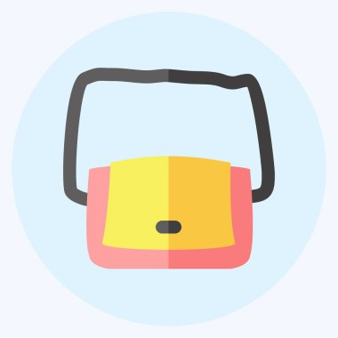 Simge Omuz Torbası. Erkekler için aksesuar sembolü. Düz stil. Basit dizayn edilebilir. tasarım şablonu. Basit gösterim