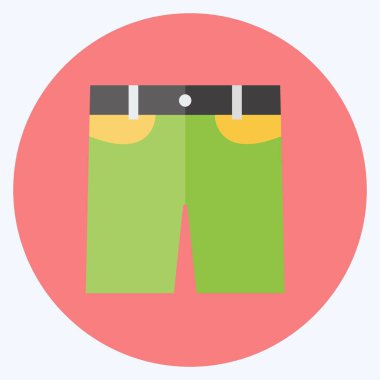 Simge Şortlar. Erkekler için aksesuar sembolü. Düz stil. Basit dizayn edilebilir. tasarım şablonu. Basit gösterim