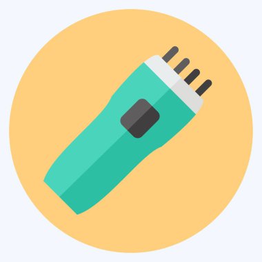 İkon Tıraş Makinesi. Erkekler için aksesuar sembolü. Düz stil. Basit dizayn edilebilir. tasarım şablonu. Basit gösterim