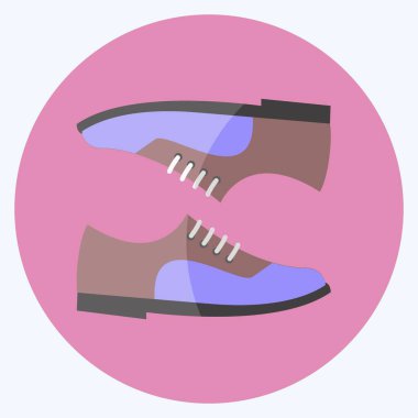 Icon Ayakkabı Çifti. Erkekler için aksesuar sembolü. Düz stil. Basit dizayn edilebilir. tasarım şablonu. Basit gösterim