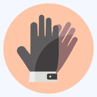 İkon Deri Eldivenler. Erkekler için aksesuar sembolü. Düz stil. Basit dizayn edilebilir. tasarım şablonu. Basit gösterim