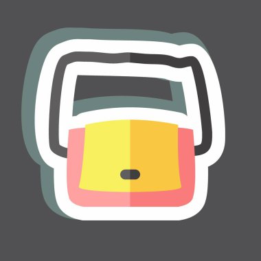 Etiketli Omuz Çantası. Erkekler için aksesuar sembolü. Basit dizayn edilebilir. tasarım şablonu. Basit gösterim