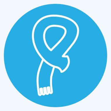 Simge eşarbı. Erkekler için aksesuar sembolü. Mavi gözlü. Basit dizayn edilebilir. tasarım şablonu. Basit gösterim