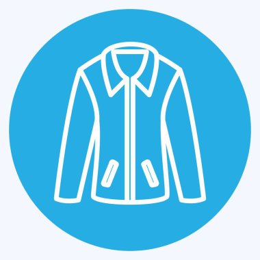 Simge Ceket. Erkekler için aksesuar sembolü. Mavi gözlü. Basit dizayn edilebilir. tasarım şablonu. Basit gösterim