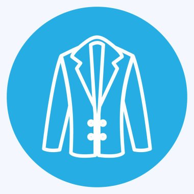 Simge manto. Erkekler için aksesuar sembolü. Mavi gözlü. Basit dizayn edilebilir. tasarım şablonu. Basit gösterim