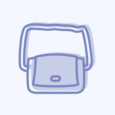 Simge Omuz Torbası. Erkekler için aksesuar sembolü. İki ton stili. Basit dizayn edilebilir. tasarım şablonu. Basit gösterim